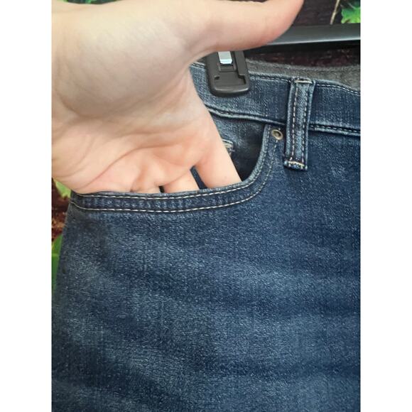 Lee Slim Fit Straight Leg Mid Rise Jeans Womens 16S Short Blue Denim Stretch - Picture 2 of 7